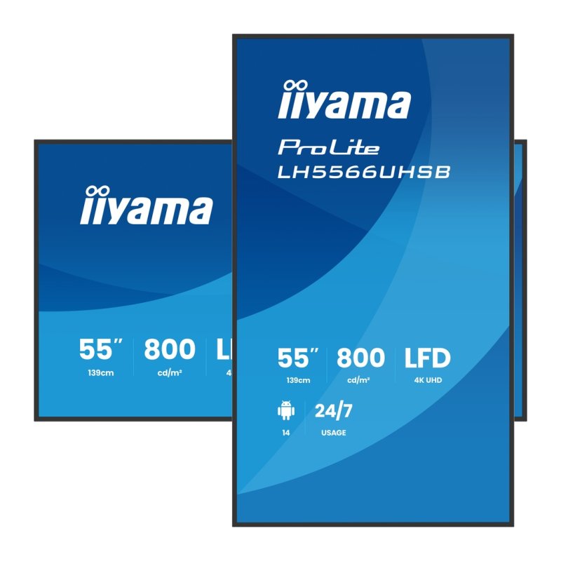 55" iiyama LH5566UHSB-B1AG: VA,4K UHD,IPX5,DP-out - obrázek č. 1