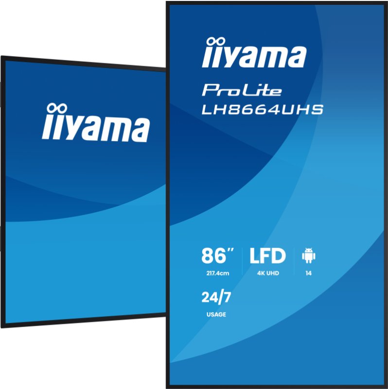 86" iiyama LH8664UHS-B3AG:IPS,4K,ANDR 14,24 / 7 - obrázek č. 2