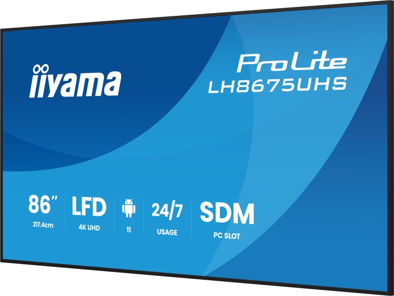 86" iiyama LH8675UHS-B2AG:IPS,4K,24 / 7,Android 11 - obrázek č. 3