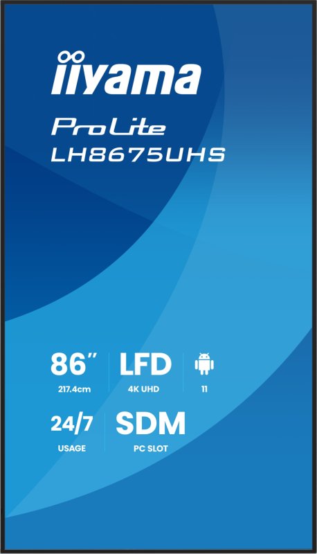 86" iiyama LH8675UHS-B2AG:IPS,4K,24 / 7,Android 11 - obrázek č. 1