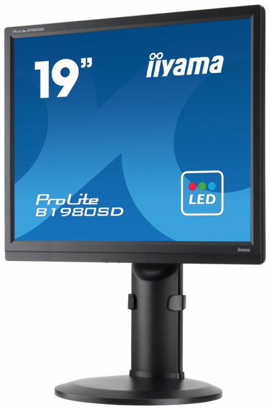 19" LCD iiyama Prolite B1980SD-B1 - 5ms,250cd/ m2,1000:1,5:4,VGA,DVI,repro,pivot,výšk.nastav.,černý - obrázek č. 2
