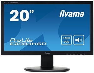 20" LCD iiyama ProLite E2083HSD-B1 - 5ms, 250cd/ m2,1000:1 (12M:1 ACR), VGA, DVI, repro, černý - obrázek produktu