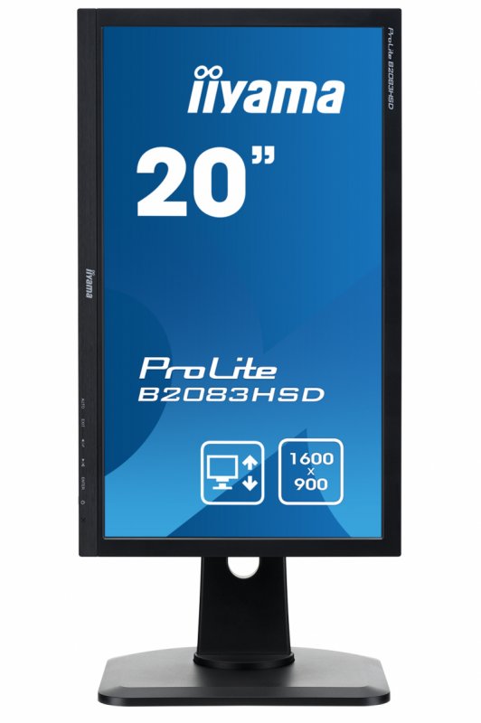 20" LCD iiyama ProLite B2083HSD-B1 - 5ms, 250cd/ m2,1000:1, VGA, DVI, repro, pivot, výšk.nastav. - obrázek č. 2
