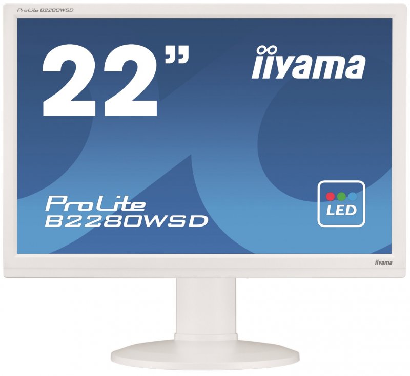 22"LCD iiyama B2280WSD-W1 - 5ms, 250cd/ m2, 16:10, 1000:1, VGA, DVI, repro, pivot, výšk.nastav., bílý - obrázek produktu