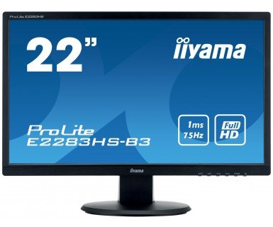 22"LCD iiyama E2283HS-B3 - 1ms, 250cd/ m2, FullHD, 1000:1 (12M:1 ACR), VGA, HDMI, DP, repro, černý - obrázek produktu