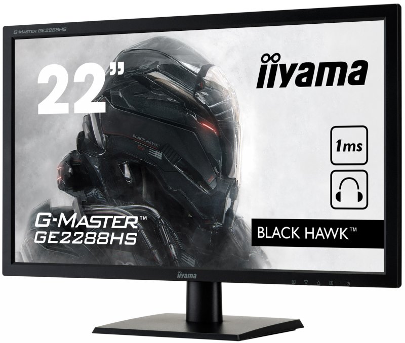 22"LCD iiyama G-Master GE2288HS-B1 - 1ms,250cd,12M:1,DVI,HDMI,FHD,repro,FreeSync - obrázek č. 2