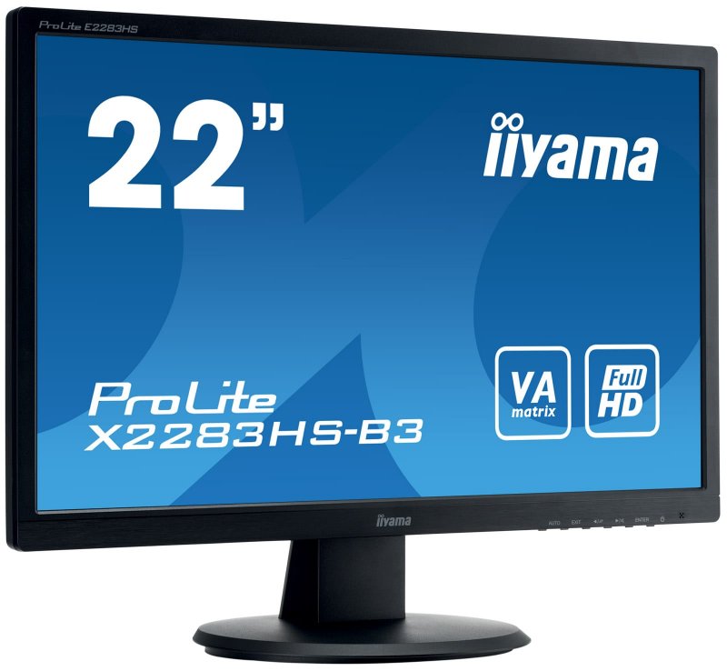 22" iiyama X2283HS-B3 - VA,FullHD,4ms,250cd/ m2, 3000:1,16:9,VGA,HDMI,DP,repro - obrázek č. 1