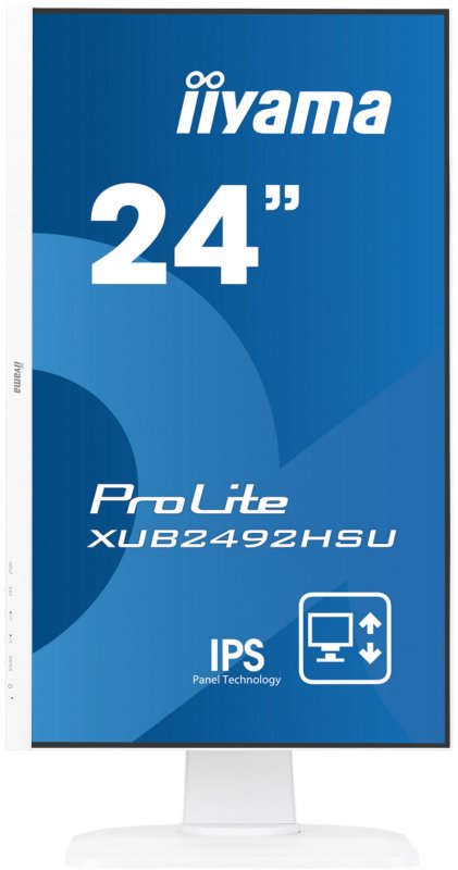 24" LCD iiyama XUB2492HSU-W1 - IPS,4ms,250cd/ m2, 1000:1,16:9,VGA,HDMI,DP,USB,repro,výškov.nas.,pivot - obrázek č. 3