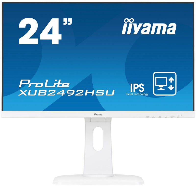 24" LCD iiyama XUB2492HSU-W1 - IPS,4ms,250cd/ m2, 1000:1,16:9,VGA,HDMI,DP,USB,repro,výškov.nas.,pivot - obrázek produktu