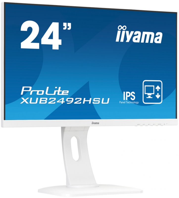 24" LCD iiyama XUB2492HSU-W1 - IPS,4ms,250cd/ m2, 1000:1,16:9,VGA,HDMI,DP,USB,repro,výškov.nas.,pivot - obrázek č. 1