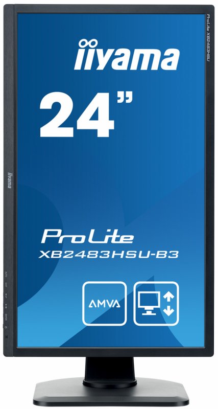 24" LCD iiyama XB2483HSU-B3 - AMVA+,4ms,250cd/ m2,3000:1,HDMI,DP,USB,repro,pivo - obrázek č. 1