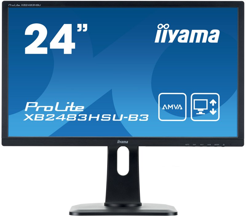 24" LCD iiyama XB2483HSU-B3 - AMVA+,4ms,250cd/ m2,3000:1,HDMI,DP,USB,repro,pivo - obrázek produktu
