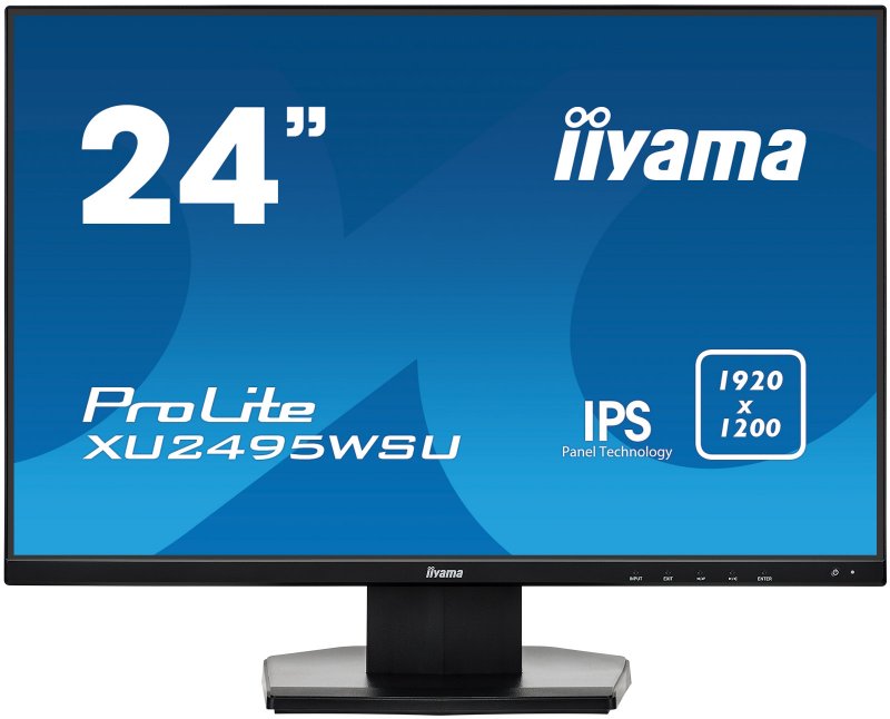24" iiyama XU2495WSU-B1 - IPS,1920x1200,5ms,300cd/ m2, 1000:1,16:10,VGA,HDMI,DP,USB,repro - obrázek produktu