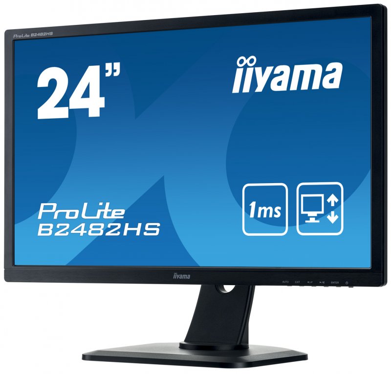 24" iiyama B2482HS-B1 - TN,FullHD,1ms,250cd/ m2, 1000:1,16:9,VGA,HDMI,DVI,repro,pivot,výškov.nastav. - obrázek č. 2