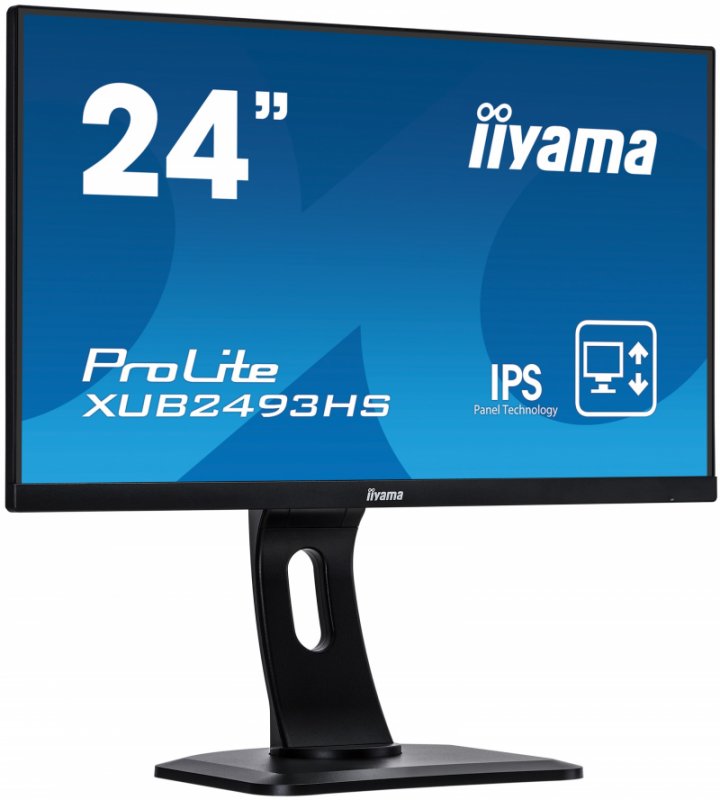 24" iiyama XUB2493HS-B1 - IPS,FullHD,4ms,250cd/ m2, 1000:1,16:9,VGA,HDMI,DP,repro.,pivot,výškov.nast. - obrázek č. 1
