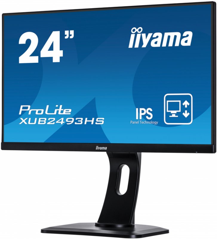 24" iiyama XUB2493HS-B1 - IPS,FullHD,4ms,250cd/ m2, 1000:1,16:9,VGA,HDMI,DP,repro.,pivot,výškov.nast. - obrázek č. 2