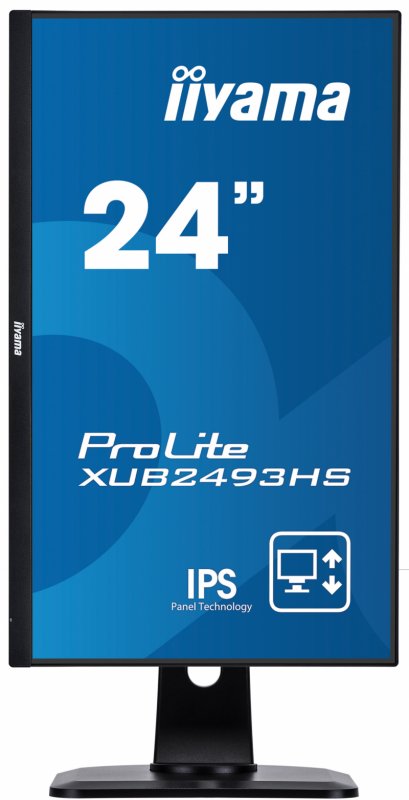 24" iiyama XUB2493HS-B1 - IPS,FullHD,4ms,250cd/ m2, 1000:1,16:9,VGA,HDMI,DP,repro.,pivot,výškov.nast. - obrázek č. 3