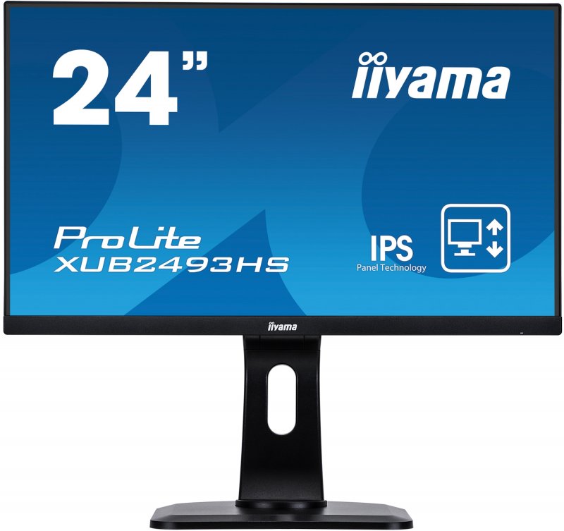 24" iiyama XUB2493HS-B1 - IPS,FullHD,4ms,250cd/ m2, 1000:1,16:9,VGA,HDMI,DP,repro.,pivot,výškov.nast. - obrázek produktu