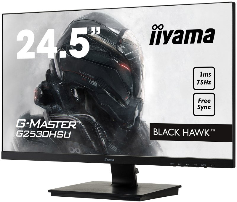 25"LCD iiyama G-Master G2530HSU-B1-FreeSync,1ms,250cd,75Hz,1000:1(12M:1ACR),USB,VGA,DP,HDMI,repro - obrázek č. 2