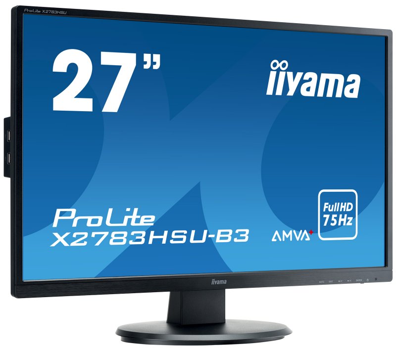 27" LCD iiyama X2783HSU-B3 - AMVA+, 4ms, 300cd/ m2, 3000:1, FullHD, VGA, DP, HDMI, USB, repro - obrázek č. 1