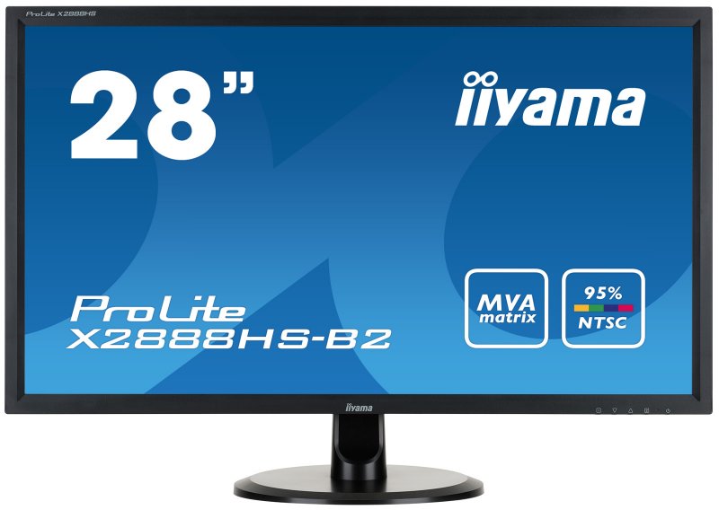 28" LCD iiyama X2888HS-B2 - MVA, 5ms, 300cd/ m2, 3000:1 (12M:1 ACR), FullHD, VGA, DVI, HDMI, DP,repro - obrázek produktu