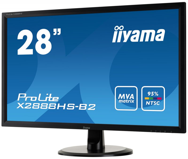 28" LCD iiyama X2888HS-B2 - MVA, 5ms, 300cd/ m2, 3000:1 (12M:1 ACR), FullHD, VGA, DVI, HDMI, DP,repro - obrázek č. 2