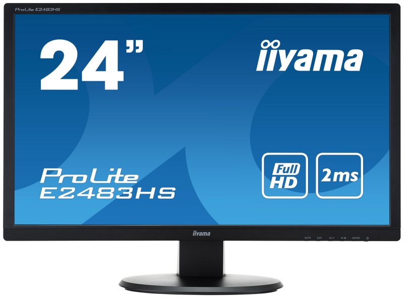 24" LCD iiyama E2483HS-B3 - FullHD,1ms,250cd/ m2, HDMI,DP,VGA,repro - obrázek produktu