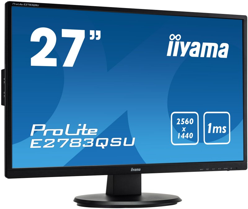27" iiyama E2783QSU-B1 - TN,WQHD,1ms,350cd/ m2, 1000:1,16:9,DVI,HDMI,DP,USB,repro - obrázek č. 1
