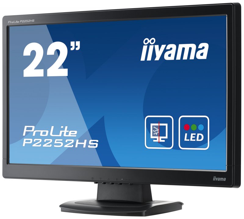 22" LCD iiyama P2252HS-B1 - FullHD,5ms,225cd/ m2, HDMI,DVI,VGA,repro + tvrzené sklo - obrázek č. 1