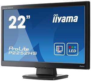 22" LCD iiyama P2252HS-B1 - FullHD,5ms,225cd/ m2, HDMI,DVI,VGA,repro + tvrzené sklo - obrázek produktu