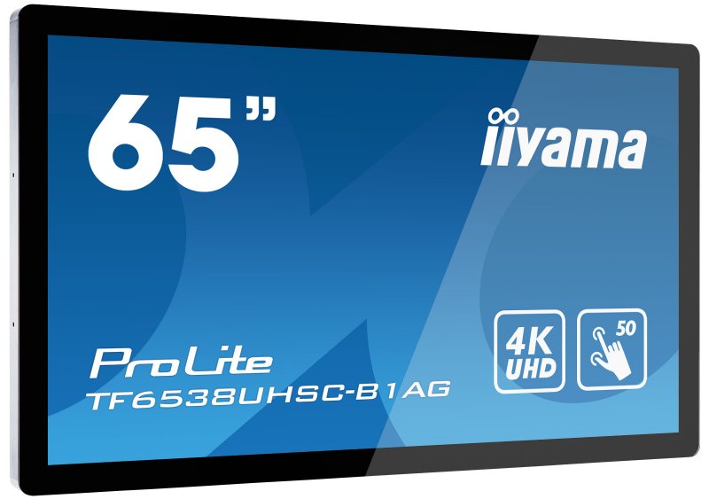 65" iiyama TF6538UHSC-B1AG - OpenFrame,IPS,4K UHD,8ms,500cd/ m2, 1000:1,16:9,VGA,HDMI,DP,DVI,USB,repr - obrázek č. 1