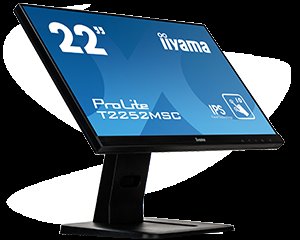 22" LCD iiyama T2252MSC-B1 -IPS, FullHD, repro, VGA, HDMI, DisplayPort, USB, kapacitní multidotykový - obrázek č. 1