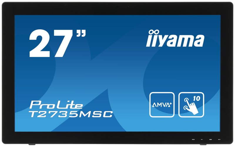 27" LCD iiyama T2735MSC-B2 - 5ms,255cd/ m2,DVI,HDMI,VGA,USB,multidotek,kapacitní,kamera+mikrofon - obrázek produktu