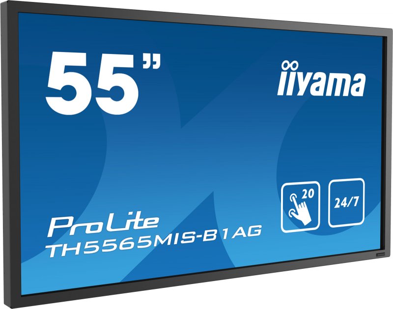 55" LCD iiyama ProLite TH5565MIS-B1AG -IPS,20dotyk.bodů,12ms,1100:1,400cd,FHD,24/ 7,USBmedplay,černý - obrázek č. 1