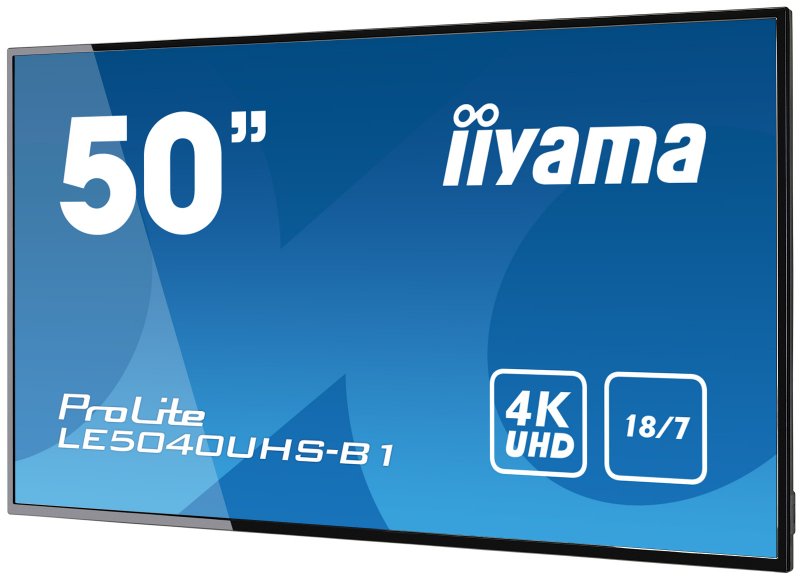 50" iiyama LE5040UHS-B1 - AMVA3,4K UHD,8ms,350cd/ m2, 4000:1,16:9,VGA,HDMI,DVI,USB,RS232,RJ45,repro. - obrázek č. 2