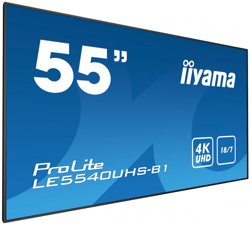 55" iiyama LE5540UHS-B1 - AMVA3,4K UHD,8ms,350cd/ m2, 4000:1,16:9,VGA,HDMI,DVI,USB,RS232,RJ45,repro - obrázek č. 2