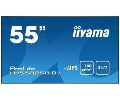 55" LCD iiyama ProLite LH5582SB-B1 -FullHD,IPS,8ms,700cd,USB media player,RJ45,RS232C,repro,OPS,24/ 7 - obrázek produktu