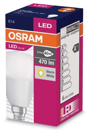 LED žárovka E14  5,0W 2700K 470lm VALUE P-kapka matná Osram - obrázek č. 1