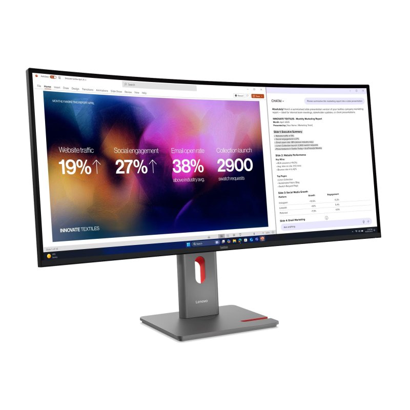 Lenovo ThinkVision / P40WD-40 / 39,7" / IPS / wUHD / 120Hz / 4ms / Černá - obrázek č. 1