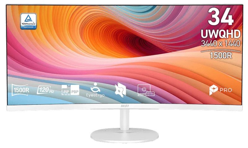 MSI Pro / MP341CQW E12 / 34" / VA / UWQHD / 120Hz / 1ms / Bílá - obrázek produktu