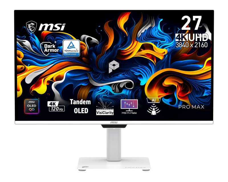MSI Pro / MAX 271UPXW12G / 26,5" / QD-OLED / 4K UHD / 120Hz / 0,03ms / Bílá - obrázek produktu