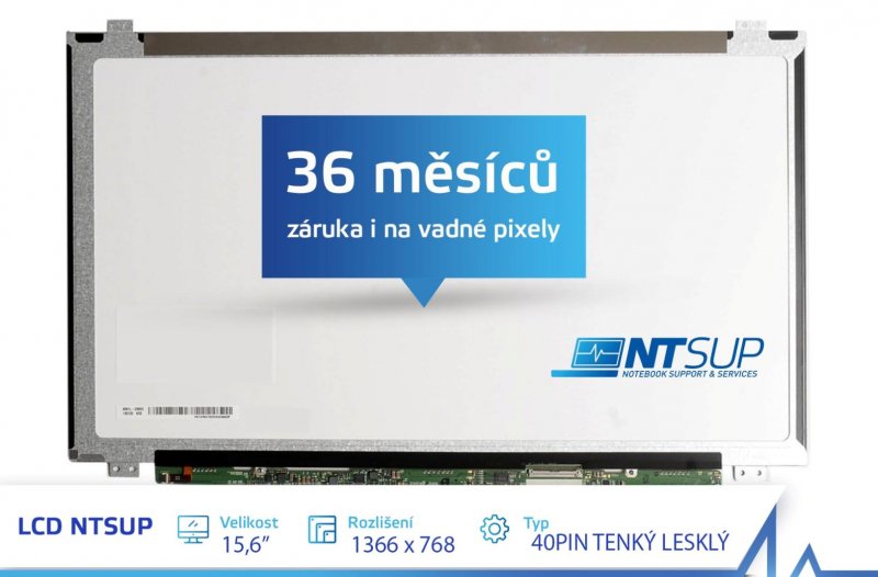 LCD PANEL NTSUP 15,6" 1366x768 30PIN TENKÝ MATNÝ - obrázek produktu