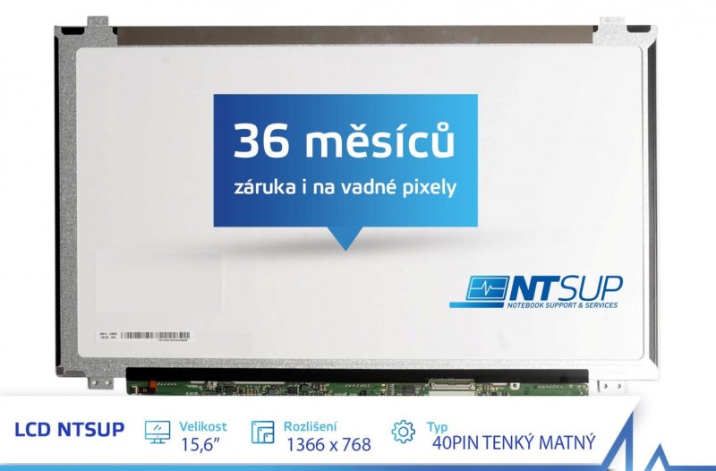 LCD PANEL NTSUP 15,6" 1366x768 40PIN TENKÝ MATNÝ - obrázek produktu