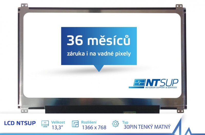 LCD PANEL NTSUP 13,3" 1366x768 30PIN TENKÝ MATNÝ - obrázek produktu