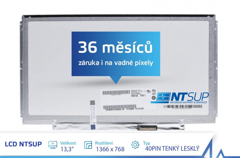 LCD PANEL NTSUP 13,3" 1366x768 40PIN TENKÝ LESKLÝ - obrázek produktu