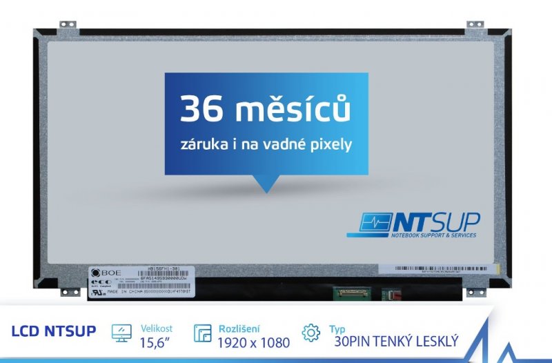 LCD PANEL NTSUP 15,6" 1920x1080 30PIN TENKÝ LESKLÝ - obrázek produktu