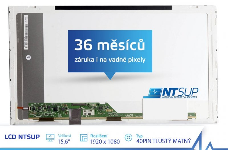 LCD PANEL NTSUP 15,6" 1920x1080 40PIN TLUSTÝ MATNÝ - obrázek produktu
