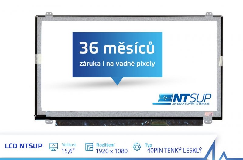 LCD PANEL NTSUP 15,6" 1920x1080 40PIN TENKÝ LESKLÝ - obrázek produktu