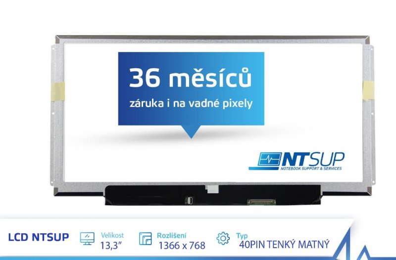 LCD PANEL NTSUP 13,3" 1366X768 40PIN TENKÝ MATNÝ - obrázek produktu