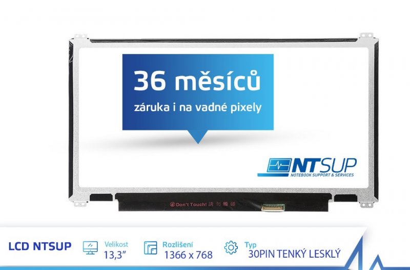LCD PANEL NTSUP 13,3" 1366X768 30PIN TENKÝ LESKLÝ - obrázek produktu